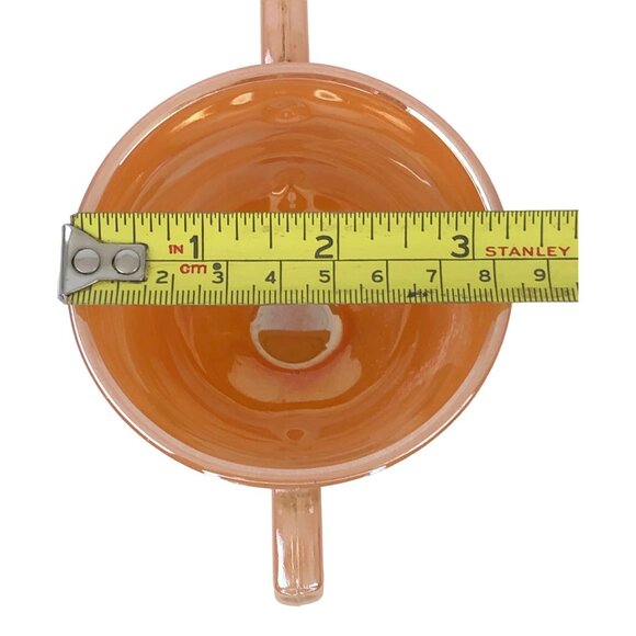 Fire King Footed Open Sugar Peach Lustre Laurel by Anchor Hocking 3-1/4" - Picture 8 of 9